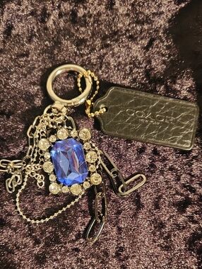 Coach Black Leather Hang Tag